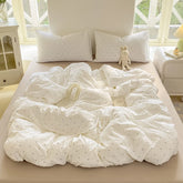 YICKYUE - Minimalist Polka Dot Style Bedding Set Duvet Cover Set Four Piece Bedding Set Bed Sheet Fully Enclosed for Home