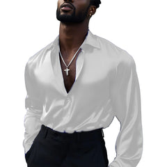 HEARUJOY - Business Shirt Casual Top Mens Retro Shirt 5 Spandex 95 Polyester Applicable Gender Men Daily Wear Holiday Attire