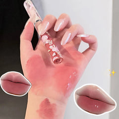 YICKYUE - Double Headed Lip Gloss Nude Mousse Lip Mud Velvet Matte Lipstick Non-stick Mirror Lip Tint Makeup Water Gloss Raincoat Lips Oil