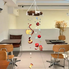 YICKYUE - Summer Red Apple Wind Chime DIY Material Kit Apple Roll Pendant Handmade Hanging Ornament Gift for Friends