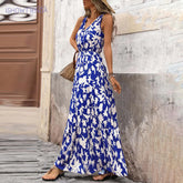 HEARUJOY - Maxi Dresses For Women Summer Tiered Ruffle Print Boho Beach Ladies Vestidos Evening Party Elegant Dress Vintage Long Dress