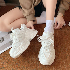 Hearujoy New Chunky Women's Sneakers Internal Increase Leather Casual White Ladies Shoes Trainer Platform Sneaker Womens Zapatillas Mujer