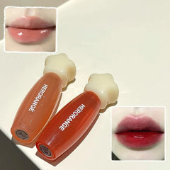 YICKYUE - Pink Mirror Crystal Lip Gloss Makeup Clear Glossy Lip Glaze Long-lasting Moisturizing Glass Lipstick Jelly Water Light Lip Tint