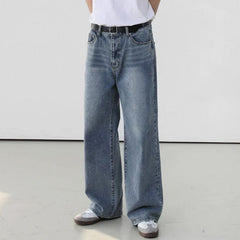 Hearujoy Summer Man's Jeans Korean Zipper Retro Straight Tube Trend Fashion Loose Casual Male Denim Pants Simple 9C5642