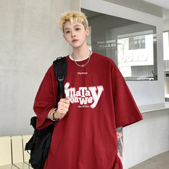 HEARUJOY - T Shirt Oversized Cotton For Men White 5XL Men's Letter Print T-shirts Male Casual Wear Summer Tee Shirts Unisex Big Size