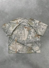 Hearujoy Y2k retro tops branches camouflage print pattern T-shirt Harajuku goth men and women summer T-shirt casual street wear