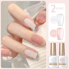 YICKYUE - 2Pcs Gel Nail Polish Set Kits Blue Glass Moonlight Cat Magnetic Gel with Sparkling Glitter Soak Off UV LED Varnish