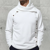 HEARUJOY - Stylish Mens Buttoned Turtleneck Sweaters Fall Winter Vintage Long Sleeve Solid Color Knit Jumpers Men Daily Casual Sweater