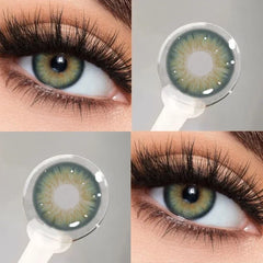 YICKYUE - 1pair Breeze Series Colorld Contact Lenses With Degree for Soft Lenses Natural Pupils Eyes Contact Lenses Korean Contacts