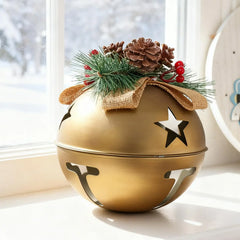 YICKYUE - Giant Christmas Bell with Artificial Pine Needles Pine Cone Christmas Tree Hanging Home Decor Xmas Navidad Party Supplies