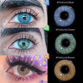 YICKYUE - Love Story Brown 14.2mm Myopia Prescription Colored Contact Lenses Half Yearly Natural Blue Soft Lens for Daily Makeup