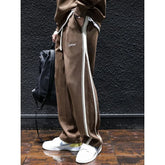 HEARUJOY - Spring Autumn Fashion Elastic Waist Striped Casual Men's Clothing Straight Loose Pocket High Waist Drawstring Trend Cargo Pants