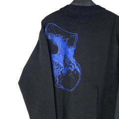 Hearujoy Mens Y2k Long-Sleeved T-Shirt Spring Autumn New Fashion Round Neck Printed Skull Unique Design Nose Buckle Silhouette Tops Men