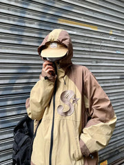 Hearujoy New Spring and Fall Jacket Waterproof Punching Jacket Fashionable Wild Loose Zipper Hooded Jacket Long-sleeved Men Clothing