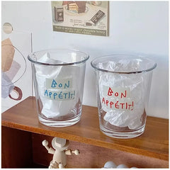 YICKYUE - 320ML Transparent Glass Korean Ins Style American Iced Latte Coffee Milk Juice Beverage Black Tea Cup Cocktail Glassware Gift