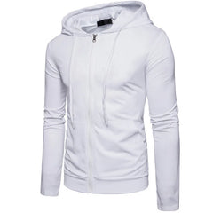 HEARUJOY - Autumn Hooded Cardigan Sweatshirt Casual Versatile Plain Color Men's Zip Up Hoodie Comfortable Loose Fit Streetwear Fashion