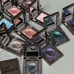 YICKYUE - Gold Brown Cream Glitter Eyeshadow Palette Highlighter Shimmer Makeup Brighten Sparkling Shiny Punk Smoky Monochrome Eye Shadow