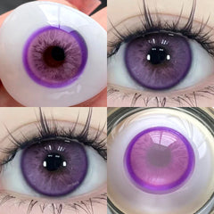 YICKYUE - 1 Pair Purple Beauty Colored contact lenses For Eyes Halloween Makeup Lens Pupils Fashion Big Eye Lenses Myopia Lenses