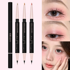 YICKYUE - 1 Pcs Double Head Lying Silkworm Eye Brightening Eyeliner Long Lasting Waterproof and Not Easy To Halo Dye Natural Eyes Makeup
