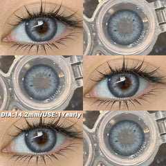 YICKYUE - 1 Pair Color Contact Lenses for Eyes Color Eye Lens Blue Eye Lenses Brown Lenses Gray Pupils Lens Yearly Green Contacts