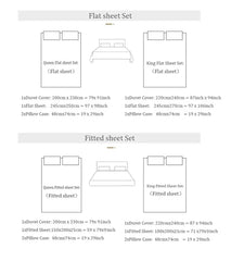 YICKYUE - French Cottage Vintage Floral 100% Cotton Bedding Set 4Pcs Shabby Chic Eyelet Ruffled Duvet Cover Set Bed Linen for Queen Bed
