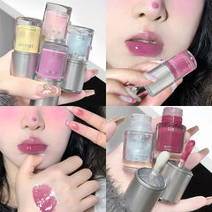 YICKYUE - Shining Crystal Clear Lip Gloss Moisturizing Mirror Lip Glaze Long-Lasting Non-stick Cup Transparent Purple Water Light Lip Oil