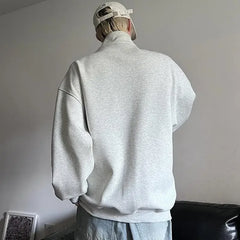 Hearujoy New American Hip-hop Metal Buckle Stand-up Collar Jacket Men's Spring and Fall High Street Coat Trend Streetwear Sweatshirt