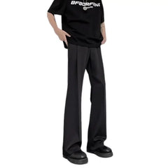 Hearujoy Cleanfit Micro Flared Suit Trousers for Men Spring Summer Elegant High-end Pants High Street Hanging Casual Long Pants for Men