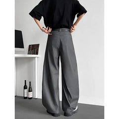 HEARUJOY - Grey Black Suit Pants Men Oversized Society Mens Dress Pants Korean Casual Wide Leg Pants Mens Office Formal Trousers M-3XL