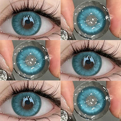 YICKYUE - 2PCS Myopia Contact Lenses Green Pupils for Eyes Colored Contact Lenses with Degree 0~-8.00 Beauty Lenses Fast Shipping