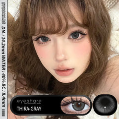 YICKYUE - 1 Pair Color Contact Eye Color Lenses Makeup Natural Brown Lens Cosmetics Gray Eyes Lenses Woman Makeup Blue Beauty Con