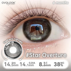 YICKYUE - 2pcs Moon Overture Cosmetic Contact Lenses Glossy Deep Blue‑Grey Fixed‑Axis Highlight Semi‑Annual Soft Eye Makeup Lenses