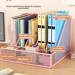YICKYUE - Metal Desk File Organizer Multi-functional Space-saving Document Management Rack Integrated Storage Multi-layer Bookshelf