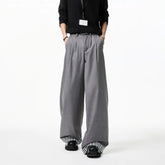 HEARUJOY - Grey Suit Pants Men Oversized Society Mens Black Dress Pants Korean Casual Loose Wide Leg Pants Mens Office Formal Trousers
