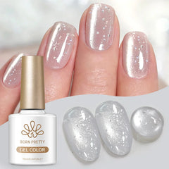 YICKYUE - 10ml Sliver Bubbly Cat Magnetic Gel Polish Blue Crystal Shining Glitter UV LED Soak Off Nail Art Salon At Home