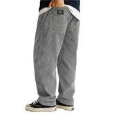 HEARUJOY - Spring Autumn New Men's Corduroy Pants American Style Pocket Loose Trousers Embroidered Logo Retro Straight Leg Pant For Male