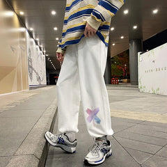 HEARUJOY - Men's Sweatpants Fshion Straight Autumn Comfortable Man Pants Black Letter X Print 5XL Casual Wear Sports Trouser Joggers Trendy