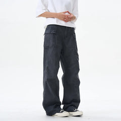 HEARUJOY - Retro Washed Vintage Multi Pocket Work Pants For Men And Women, Straight Leg Loose Fitting Street Casual Vintage Cargo Pants