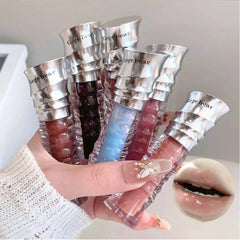 YICKYUE - Fashion Shell Lip Gloss Long-lasting Hydrating Jelly Lip Oil Waterproof Non-fading Mirror Shimmer Blue Almond Lip Gloss Cosmetic