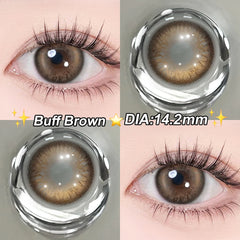 YICKYUE - Glacier Blue Power Contact Lens Iris Imitation Natural Color Contact Lens With Diopters Makeup 6 Months