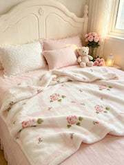 YICKYUE - Rose blanket pink home cover 150X200CM home decoration