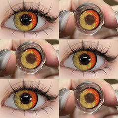YICKYUE - 1 Pair Cosplay Pink Lenses for Eyes Anime Lenses for Halloween Nezuko Colorcon y2k Eye Contacts Cosmetic Red Lens Cosplay