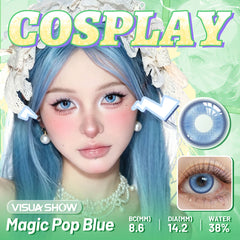 YICKYUE - 14.2mm Magic Pop Anime Colored Contact Lenses Half Year Prescription Lens Halloween Party Cosplay Cosmetic Eye Beauty