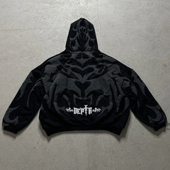 HEARUJOY - New Fashionable Mens Baggy Hooded Sweatshirts 2025 Autumn Streetwear Vintage Jacquard Hoodies For Men Outdoor Casual Hoodie Top