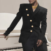 HEARUJOY - Men Blazer Solid Color Lapel Long Sleeve Button Casual Male Suit Streetwear Spring Autumn Elegant Fashion Thin Coats Men