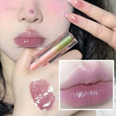YICKYUE - Nude Purple Mirror Lip Glaze Long-Lasting Non-Fading Hydrating Liquid Lipstick Watery Texture Skin-Brightening Dark Red Lip Tint