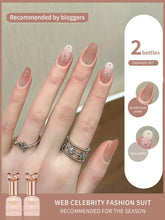 YICKYUE - 2 Colors Milky White Nude Pink Neutral Sheer Translucent Soak Off UV Gel Nail Kit, Nail Concealer for Salon DIY