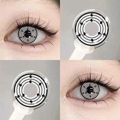 YICKYUE - 2PCS Anime Eyes Cat's Eye Cosplay Halloween Color Contact Lenses for Eyes Red Contact Lenses Yellow Pupils Fast Shipping