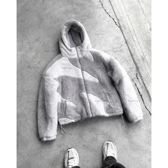 Hearujoy Retro Fashion Contrast Zipper Jackets Punk Casual Loose Coat women New Y2k European and American Street Gothic Punk Harajuku Top