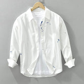 HEARUJOY - Elegant Ink Splash Long Sleeve Shirt Men Spring Autumn Shirt Artistic Trendy Casual Stylish Top